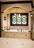 Examples of Work - custom home, new home, tub, master bathroom, stained glass windows