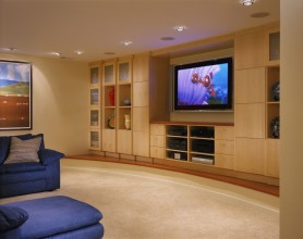 Basement Renovation - renovation,maple,television,tv,basement,entertainment,bamboo
