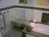 Whole House Restoration - master bathroom, custom tile, frameless shower door