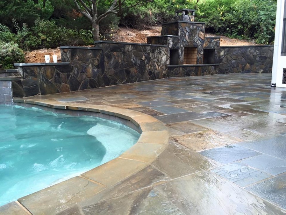 Photo By American Exteriors & Masonry. Screened Room, Patio, And Fireplace In Paeonian Springs, VA