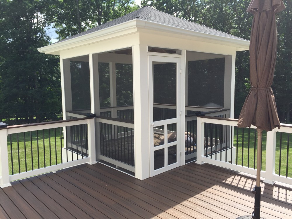 Photo By American Exteriors & Masonry. Deck, Screened Room, And Paver Patio In Round Hill, VA