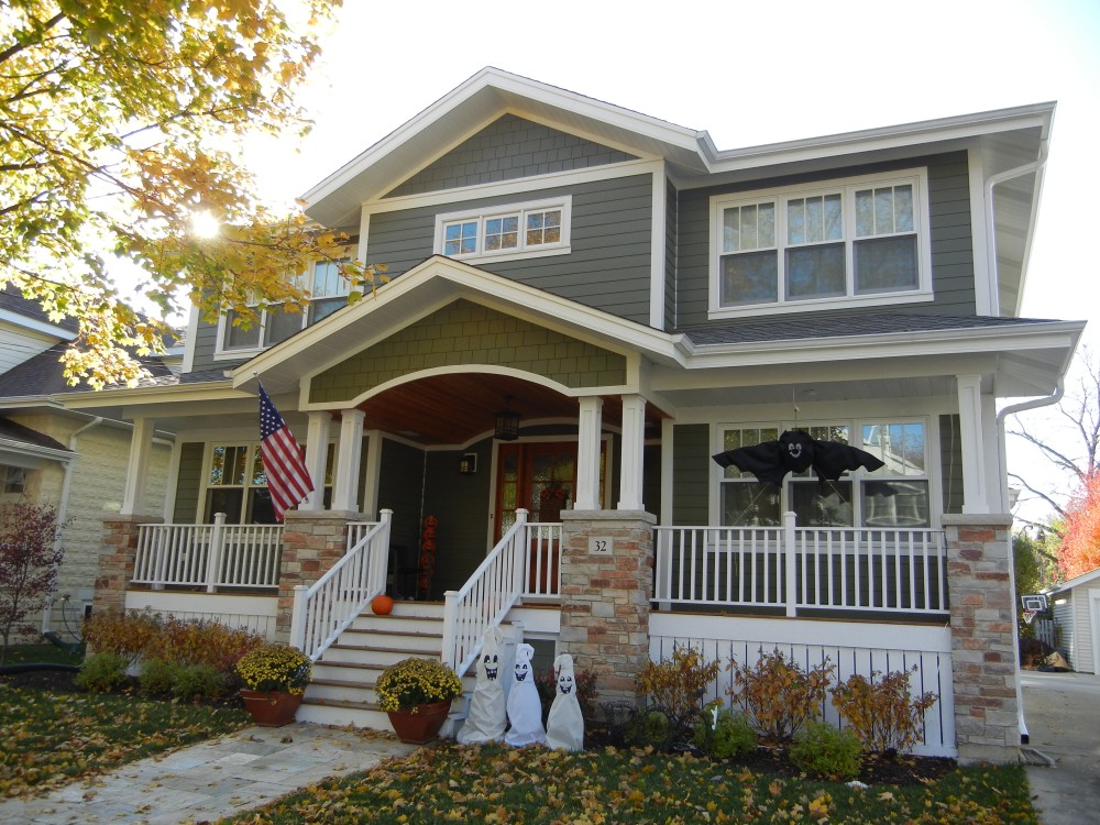 Photo By Erdmann Exterior Designs Ltd.. Custom Home Addition, James Hardie Siding: Arlington Heights, IL