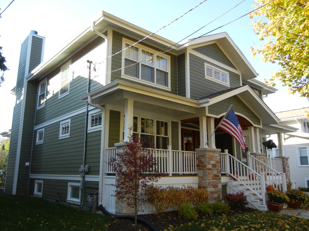 Photo By Erdmann Exterior Designs Ltd.. Custom Home Addition, James Hardie Siding: Arlington Heights, IL