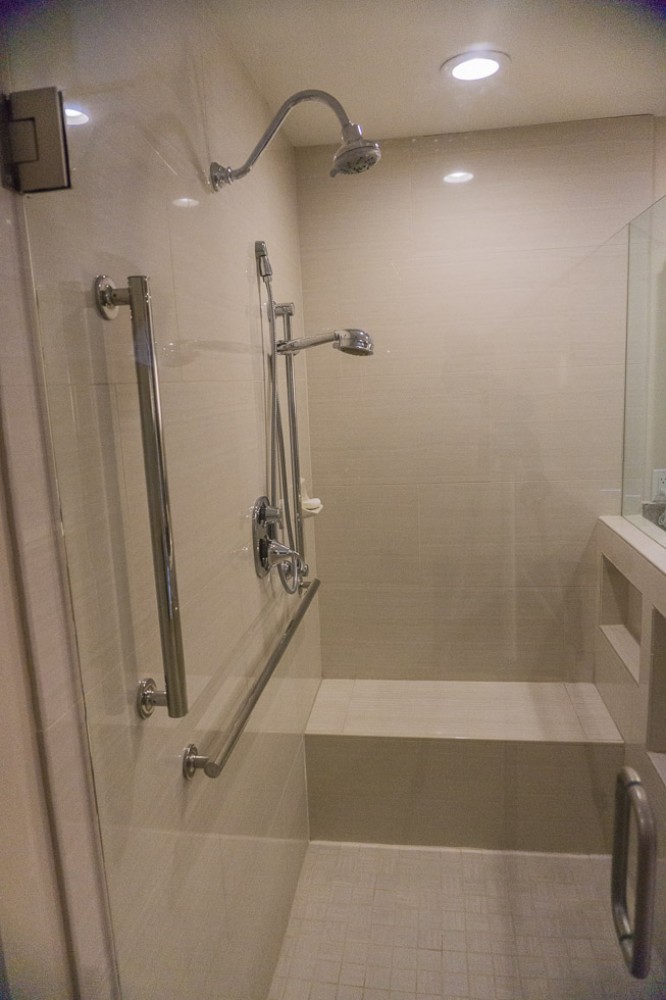 Photo By Danilo Nesovic, Designer Builder. Wood & Stone Modern Master Bath