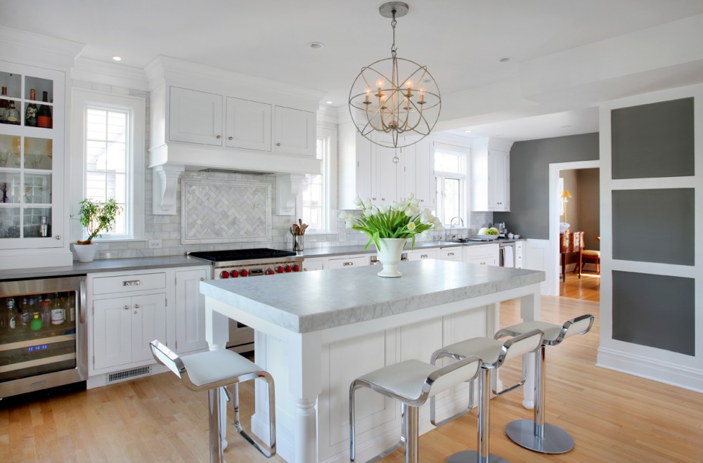 Photo By Normandy Remodeling. Soothing Gray & White Kitchen