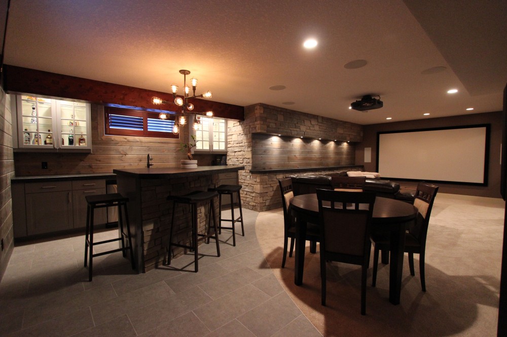 Photo By Total Home Inc.. Luxury Basement Bar