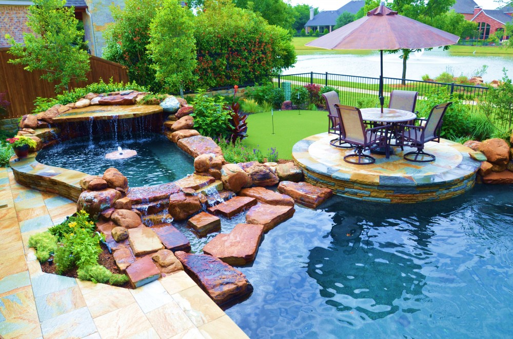 Photo By Hauk Custom Pools, LLC. Outdoor Living Area Entry