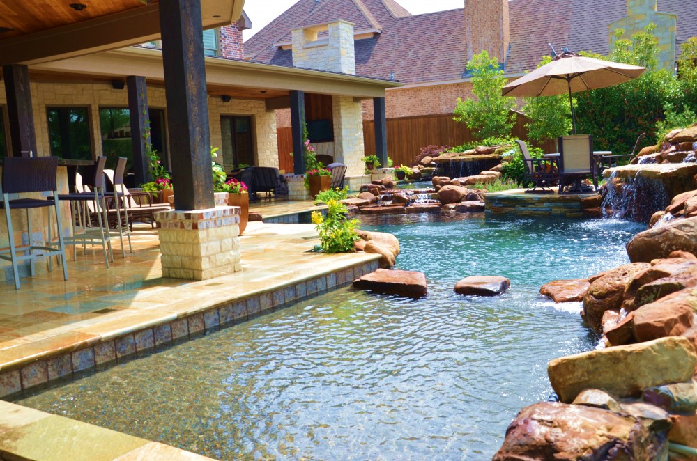 Photo By Hauk Custom Pools, LLC. Outdoor Living Area Entry