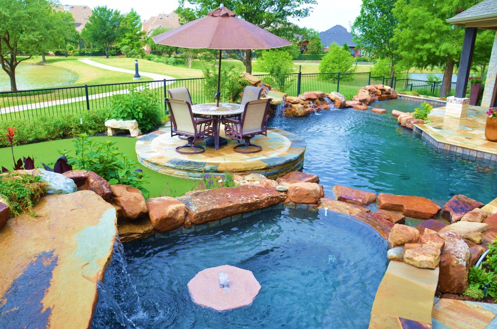 Photo By Hauk Custom Pools, LLC. Outdoor Living Area Entry