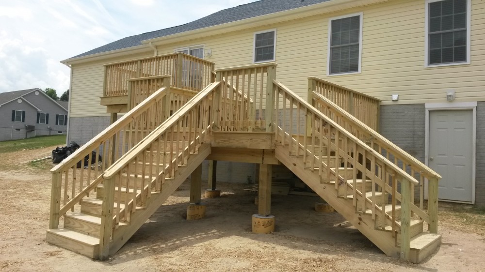 Photo By TC Carpentry LLC. Two Level Deck