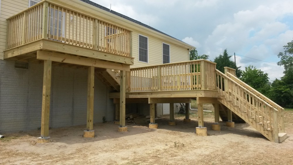 Photo By TC Carpentry LLC. Two Level Deck