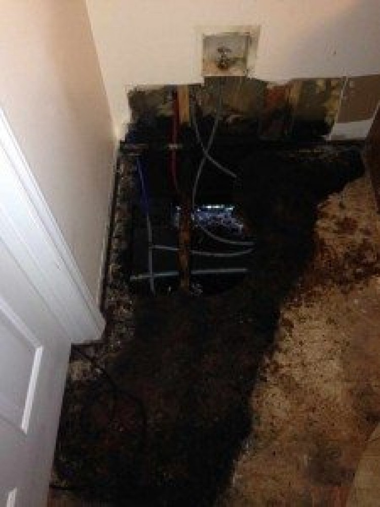 Photo By Carolina Water Damage Restoration. Leaking Pipe Water Damage Restoration In North Raleigh NC