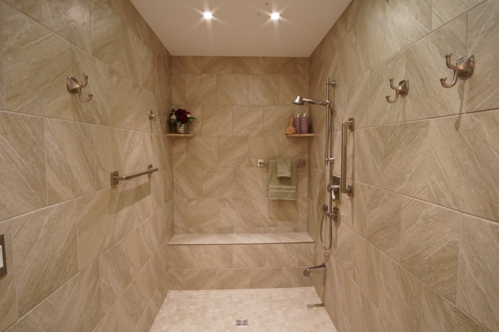 Photo By JOMA Construction. Aging In Place Master Bath