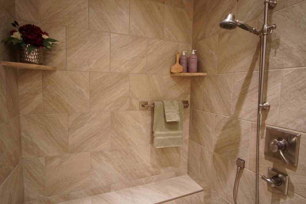 Photo By JOMA Construction. Aging In Place Master Bath