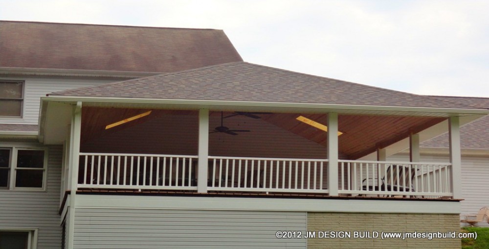 Photo By JM Design Build & Remodeling. Covered Deck - Broadview Hts