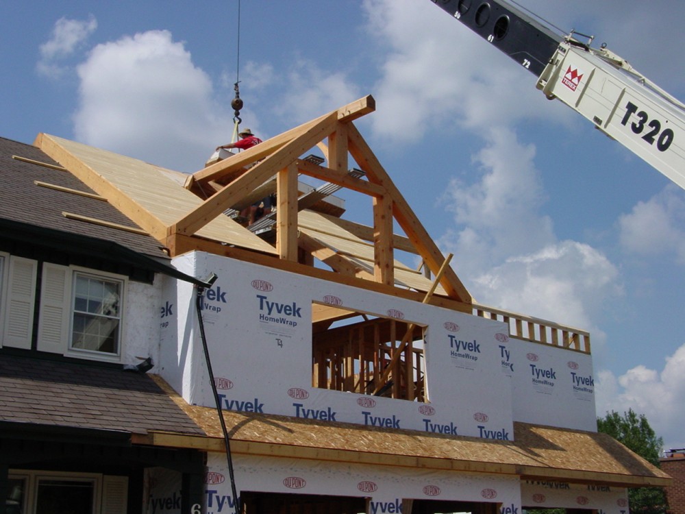 Photo By Crimson Design & Construction. Timber Frame Addition