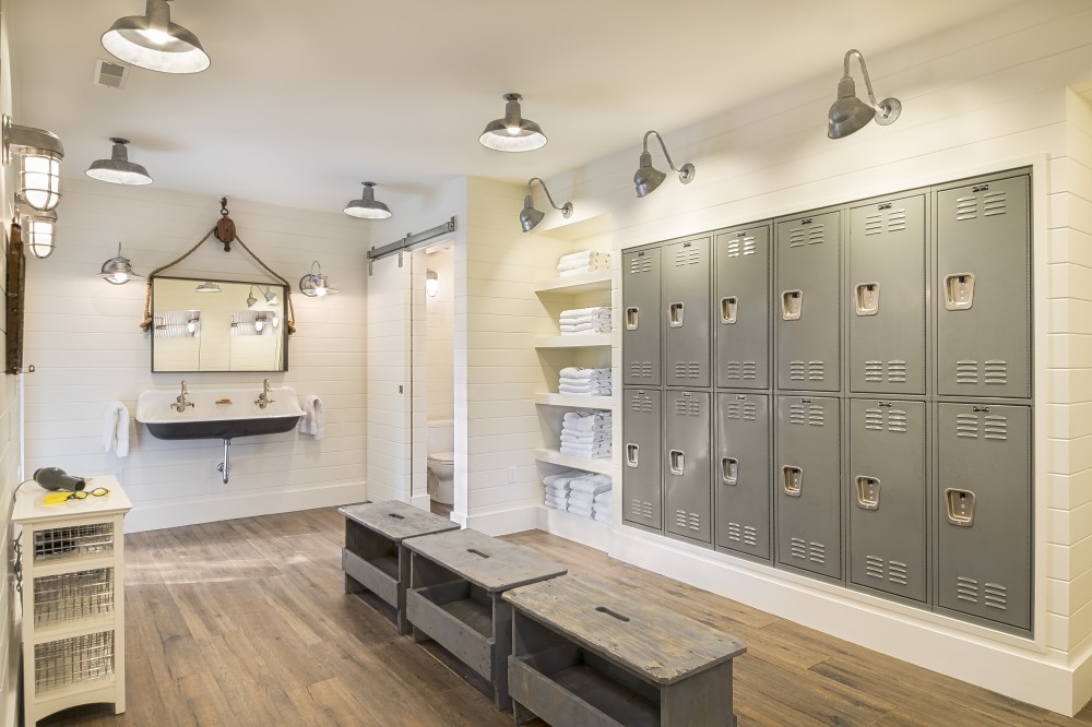 Photo By Hopkins & Porter Construction, Inc.. Pool Locker Room