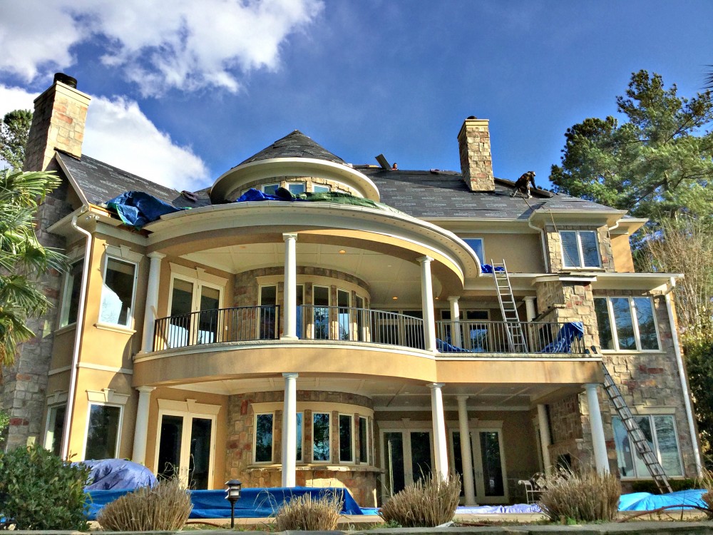 Photo By Signature Exteriors (NC). Roof Replacement - OC Oakridge Williamsburg Gray 