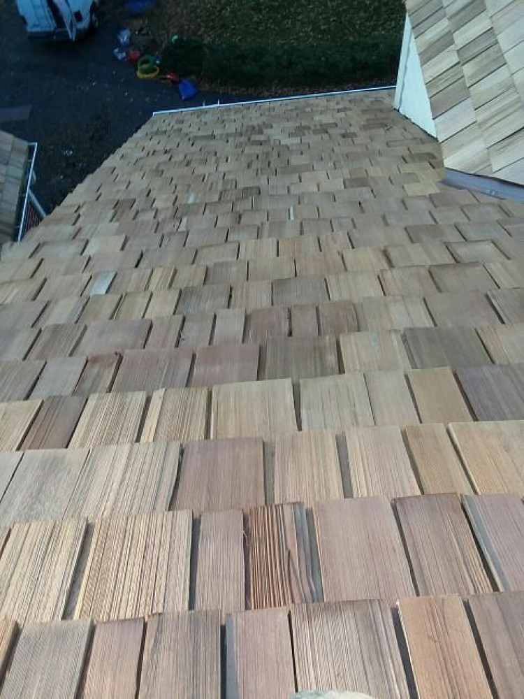 Photo By BRAX Roofing. Cedar Shake Roof Replacement 