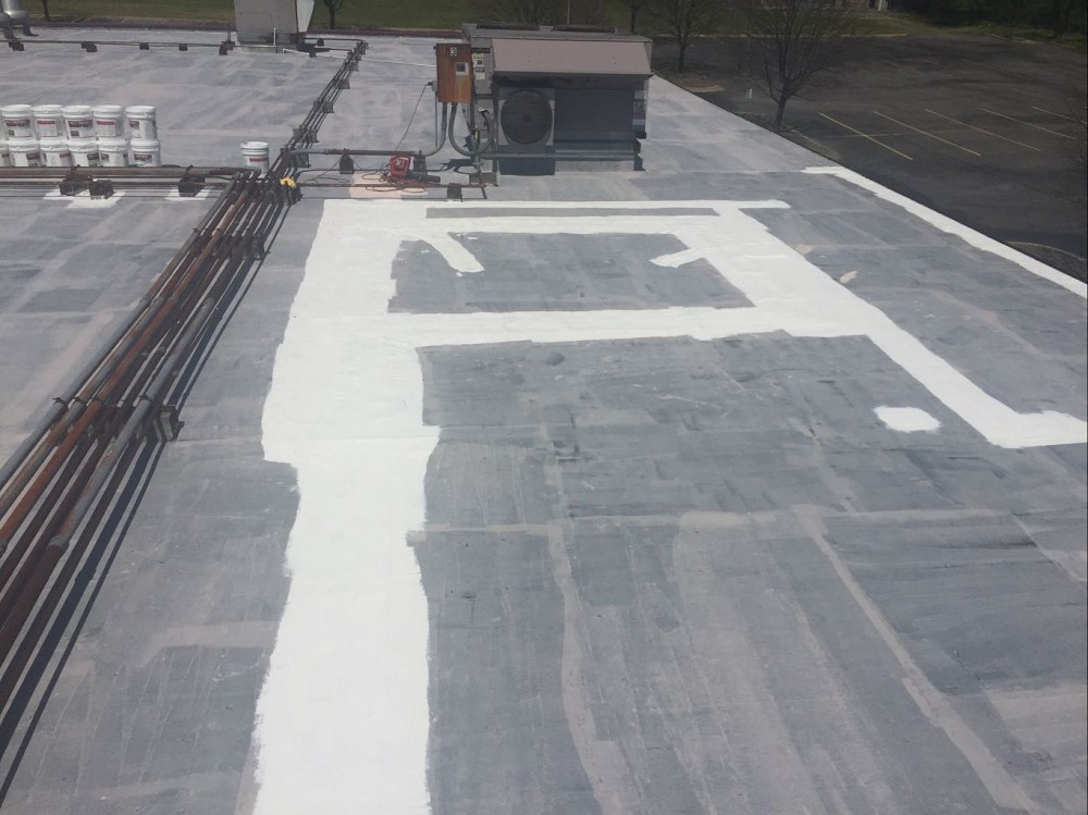 Photo By BRAX Roofing. New Silicone Roof Coating For Flat Roof. 