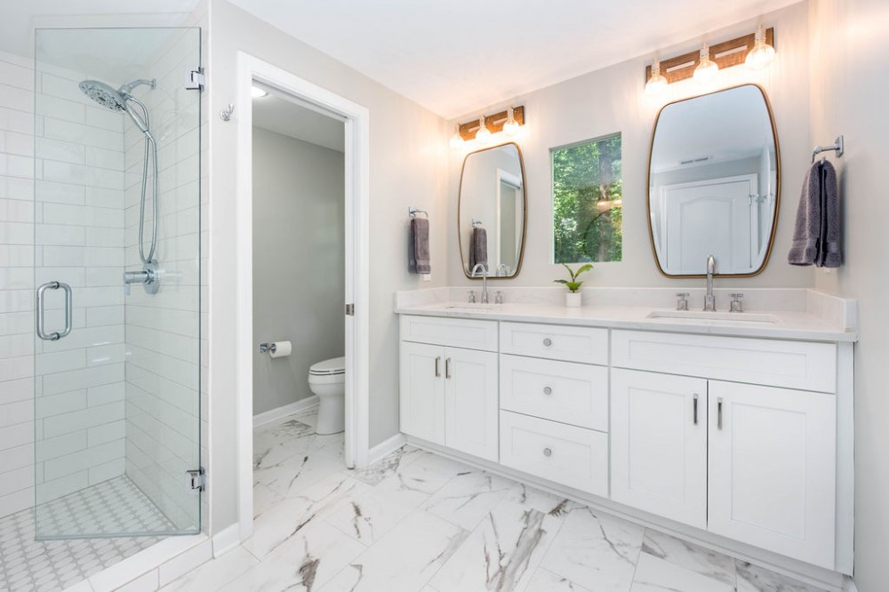 Photo By GreatHouse Atlanta. 100sf Master Bathroom Remodel