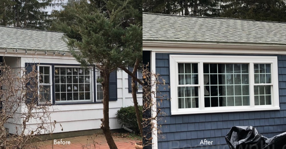 Photo By Beantown Home Improvements. New Vinyl Siding, Picture Window & Gutters In Hanover