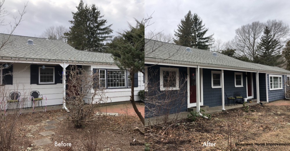 Photo By Beantown Home Improvements. New Vinyl Siding, Picture Window & Gutters In Hanover