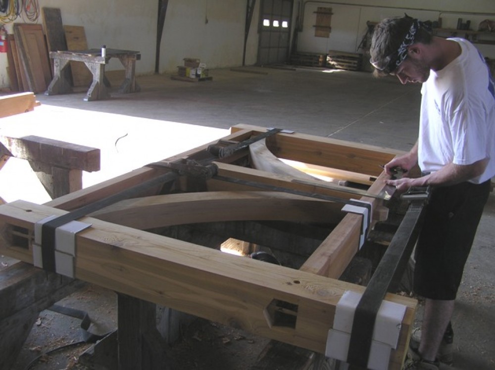 Photo By Lancaster County Timber Frames, Inc.. Cedar Porch Railings