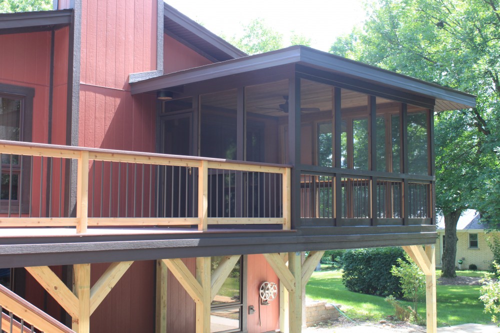 Photo By J&J Construction. Screen Porch & Deck