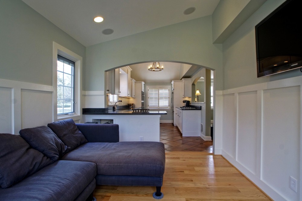 Photo By Broderick Builders. Main Floor Remodel-Kitchen/Family Room