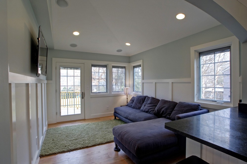 Photo By Broderick Builders. Main Floor Remodel-Kitchen/Family Room