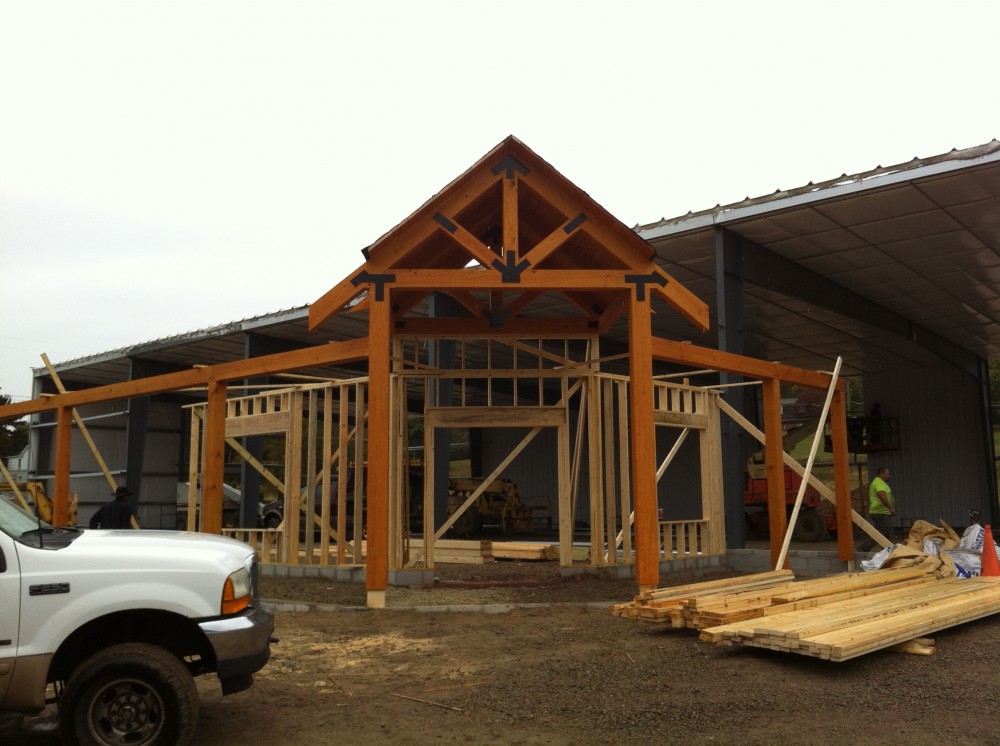 Photo By Lancaster County Timber Frames, Inc.. Timber Frame Entry -Hardware Store Location