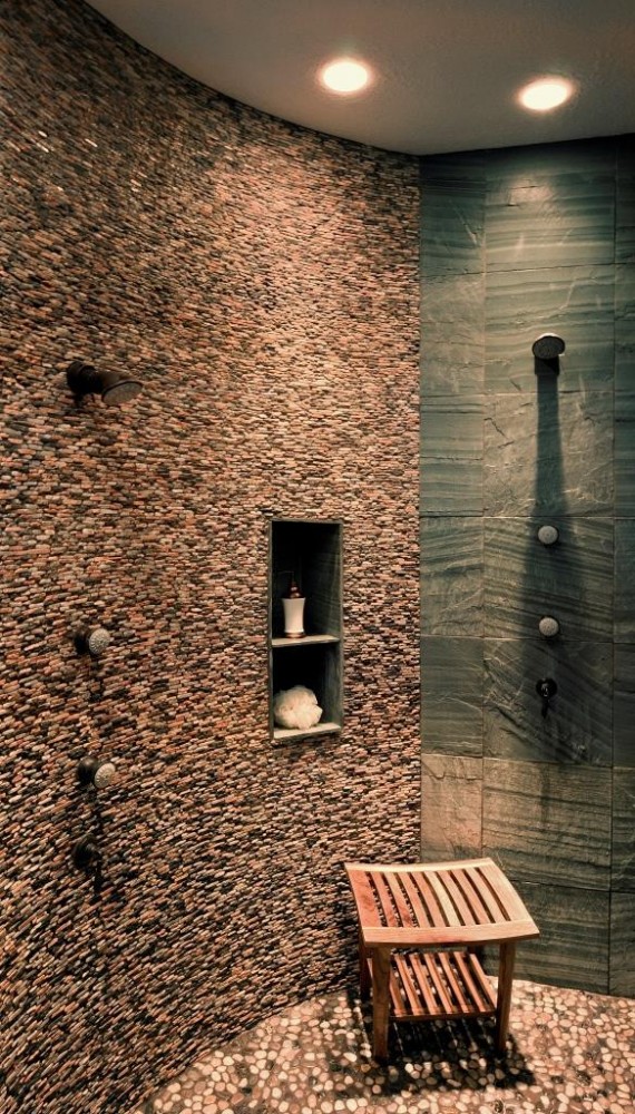 Photo By Gryphon Builders. Unique Master Bathroom Remodel