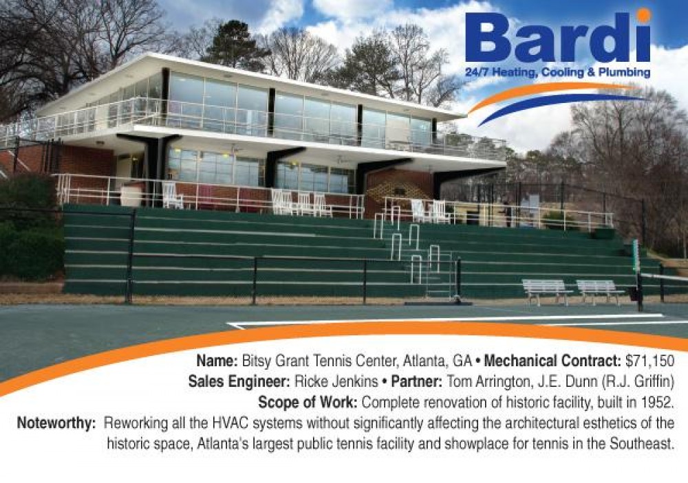 Photo By Bardi Mechanical. Bitsy Grant Tennis Center, Atlanta, GA