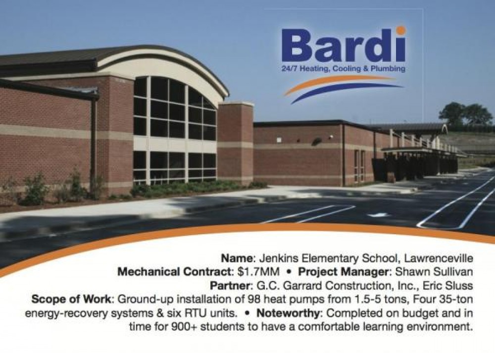 Photo By Bardi Mechanical. Jenkins Elementary School, Lawrenceville, GA