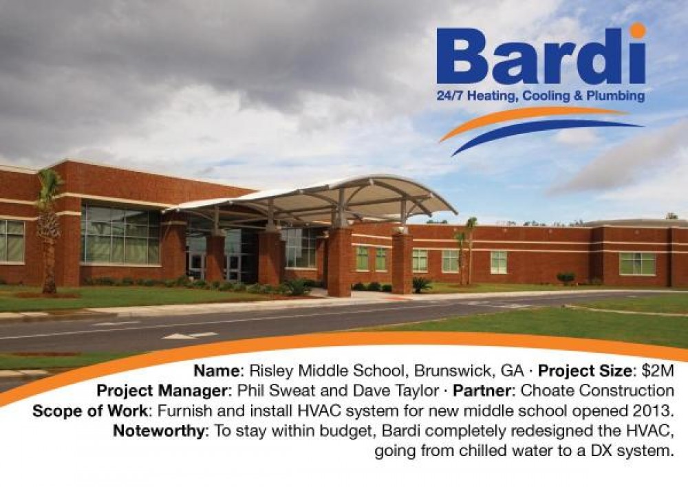 Photo By Bardi Mechanical. Risley Middle School, Brunswick, GA