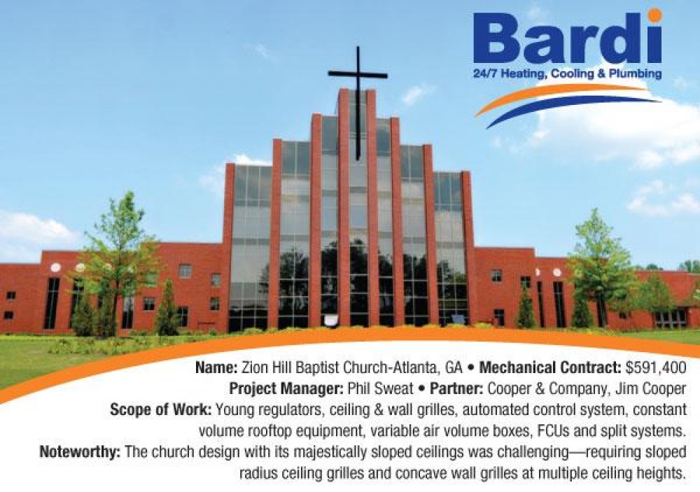 Photo By Bardi Mechanical. Zion Hill Baptist Church, Atlanta, GA