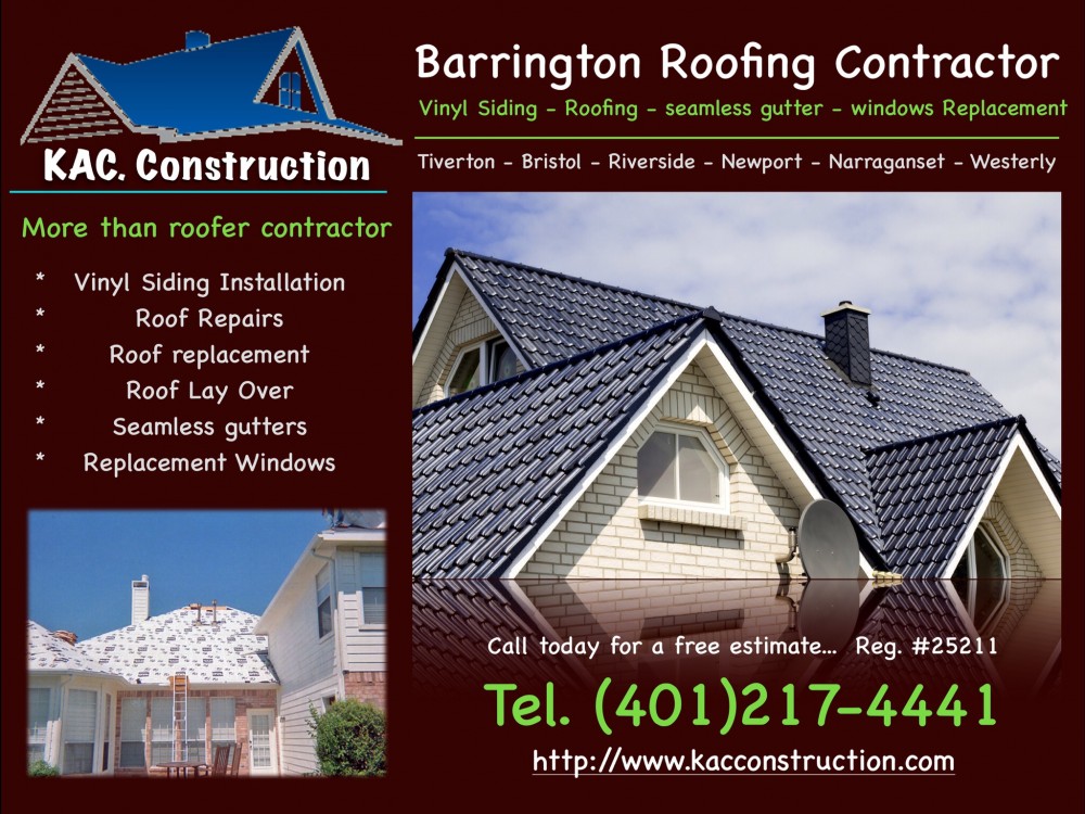 Photo By KAC CONSTRUCTION . ROOF CONTRACTOR BARRINGTON RI, Rhode Island 