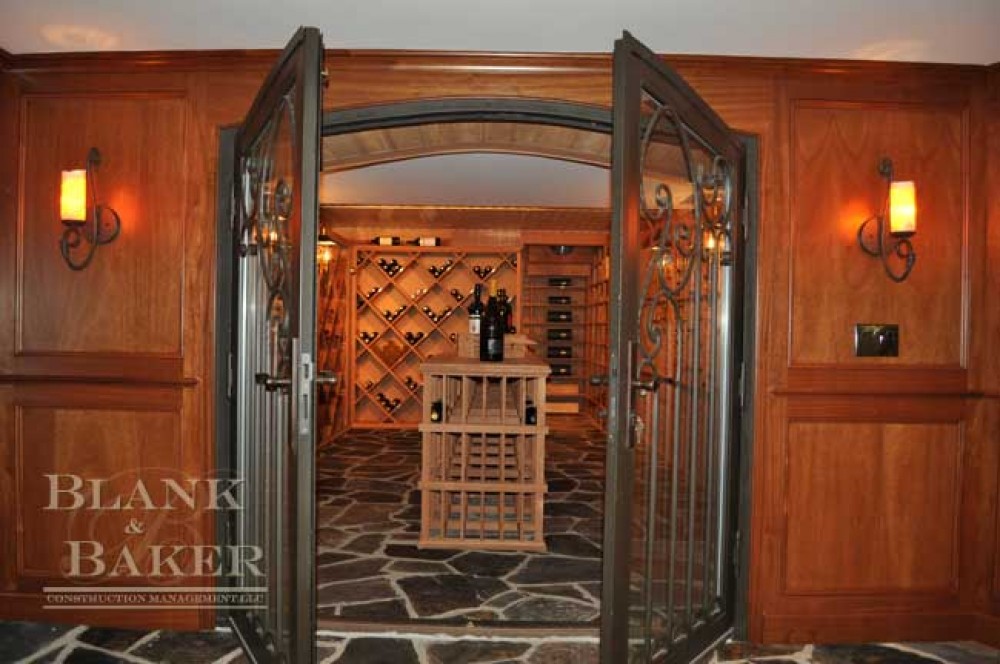 Photo By Blank & Baker Construction Management. Wine Cellar Remodel