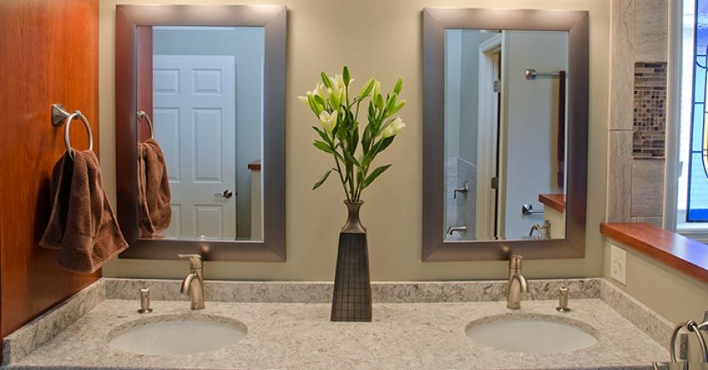 Photo By Bridgewater Construction LLC. Custom Bath With Stained Glass