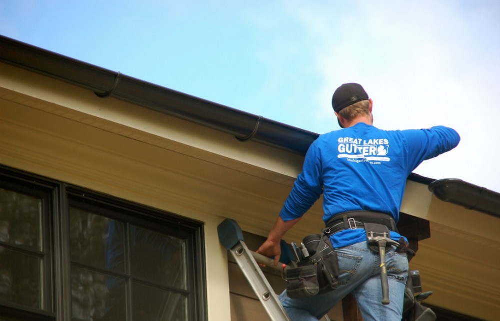 Photo By GREAT LAKES GUTTER. Half-Round Seamless Gutter