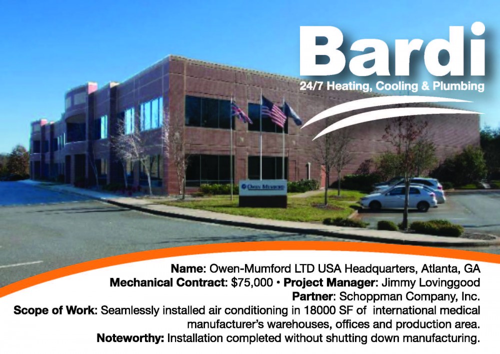 Photo By Bardi Mechanical. Owen-Mumford LTD USA Headquarters, Atlanta, GA