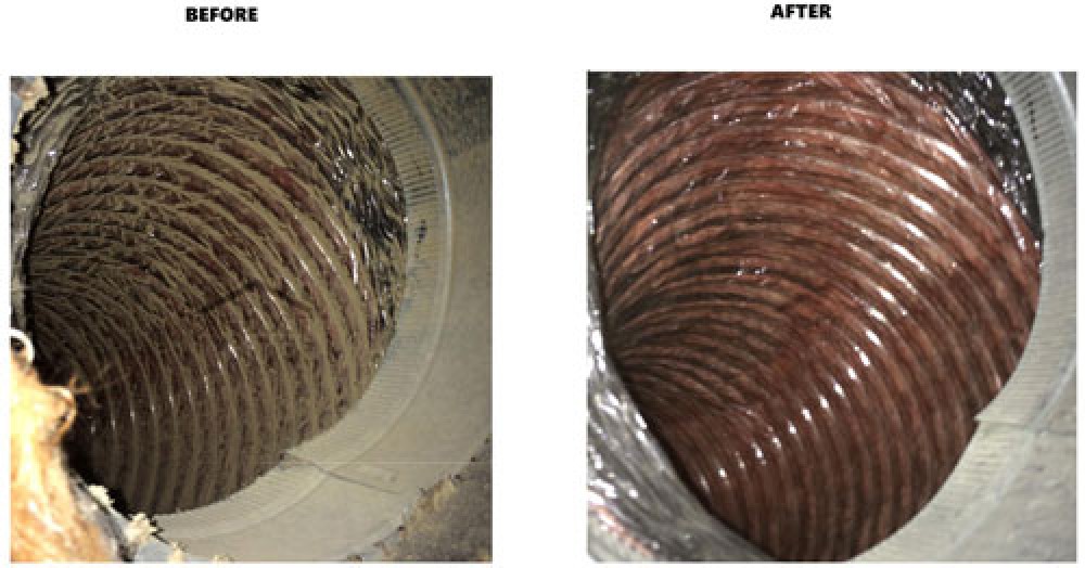 Photo By First Aid Services. Air Duct & Dryer Vent Cleaning - Before & After Photos