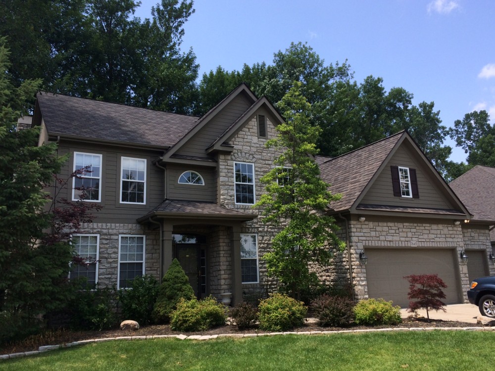 Photo By Ohio Exteriors. GAF Camelot 2 System (Weatherwood)