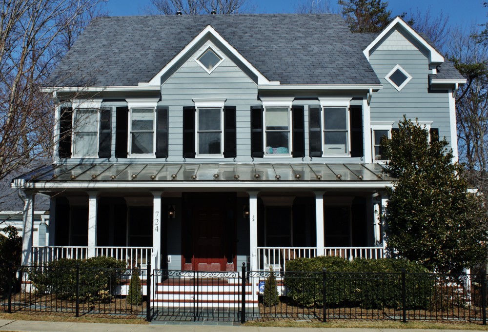 Photo By Custom Concepts Construction. James Hardie Booth Bay Blue Lap Siding