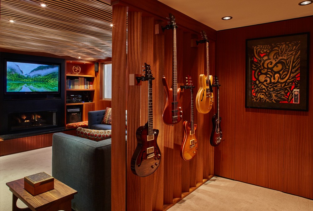 Photo By Kraft Custom Construction. Rockin' Man Cave